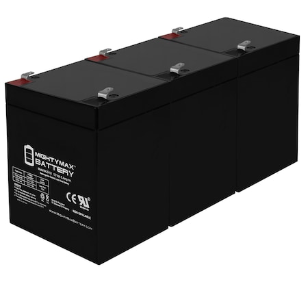 12V 5AH UPS Backup Battery Replaces Sterling H5-12, H 5-12 - 3 Pack